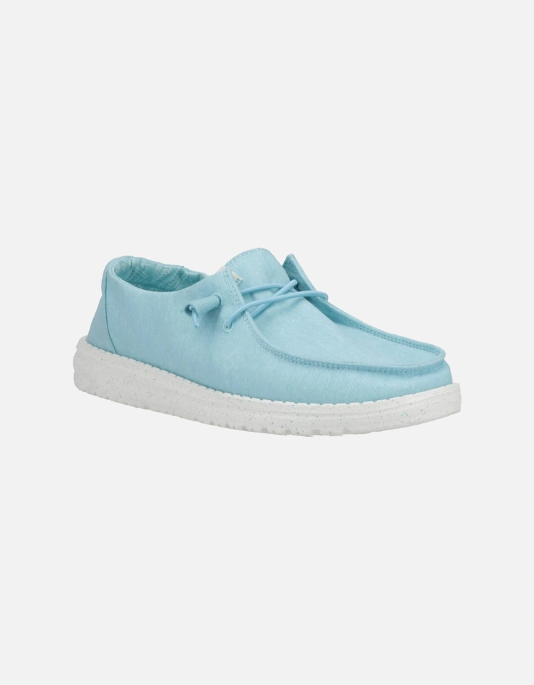 HEYDUDE model Wendy Canvas Shoe Female in Turquoise