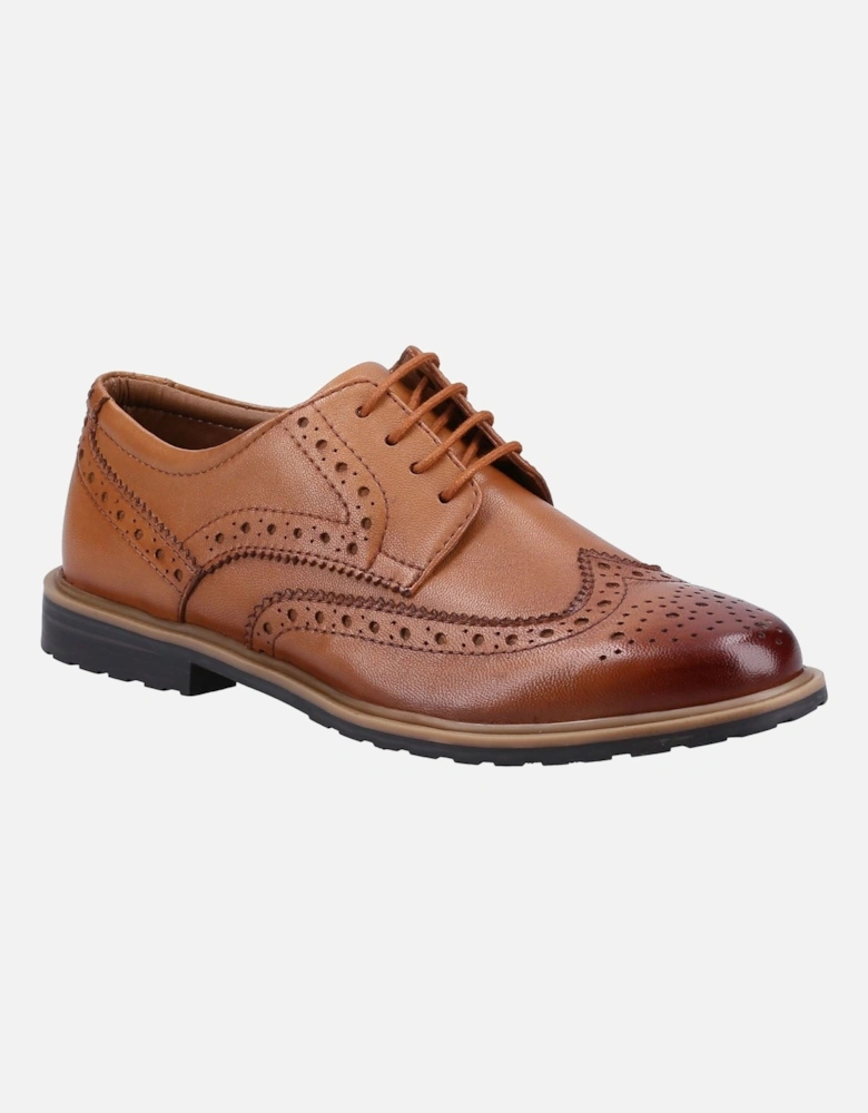 Verity Leather Women's Tan Brogues Shoes