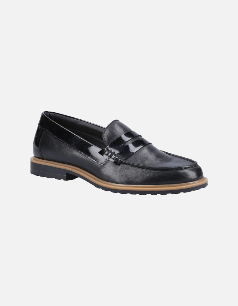 Verity Slip On Leather Women's Black Loafers