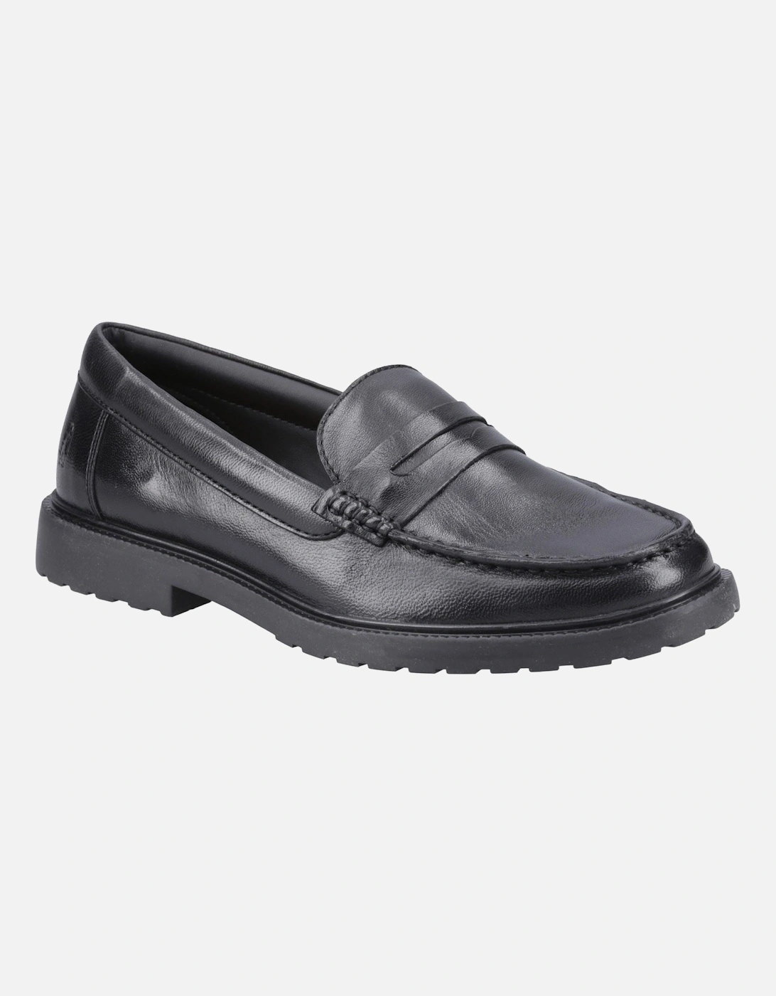 Verity Slip On Leather Women's Black Loafers, 6 of 5