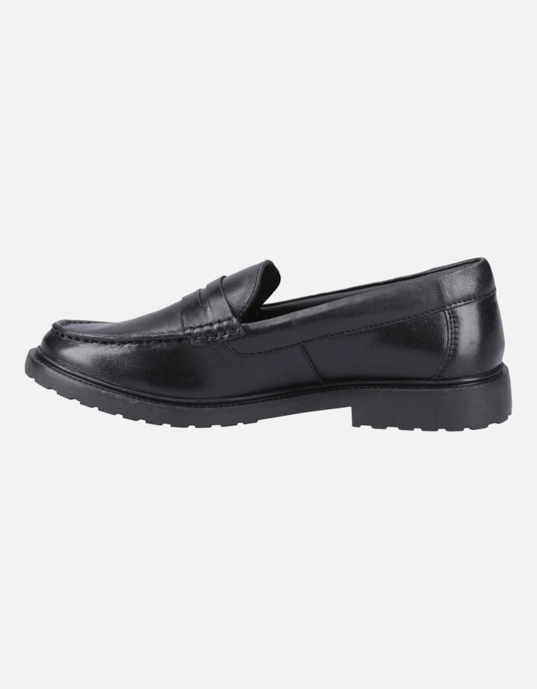 Verity Slip On Leather Women's Black Loafers