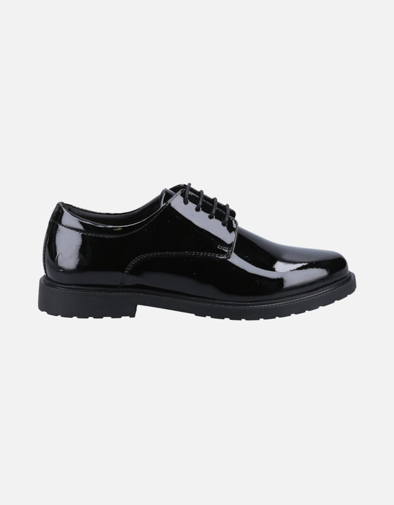 Verity Slip On Leather Women's Patent Black Brogues Shoes