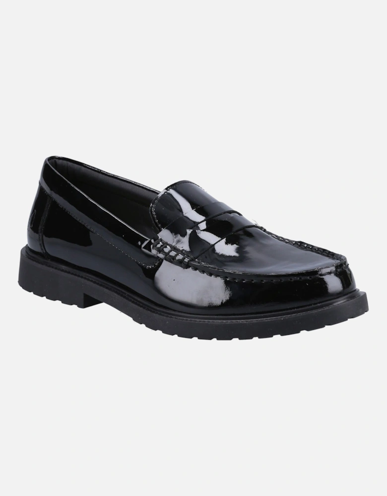 Verity Slip On Leather Women's Patent Black Loafers