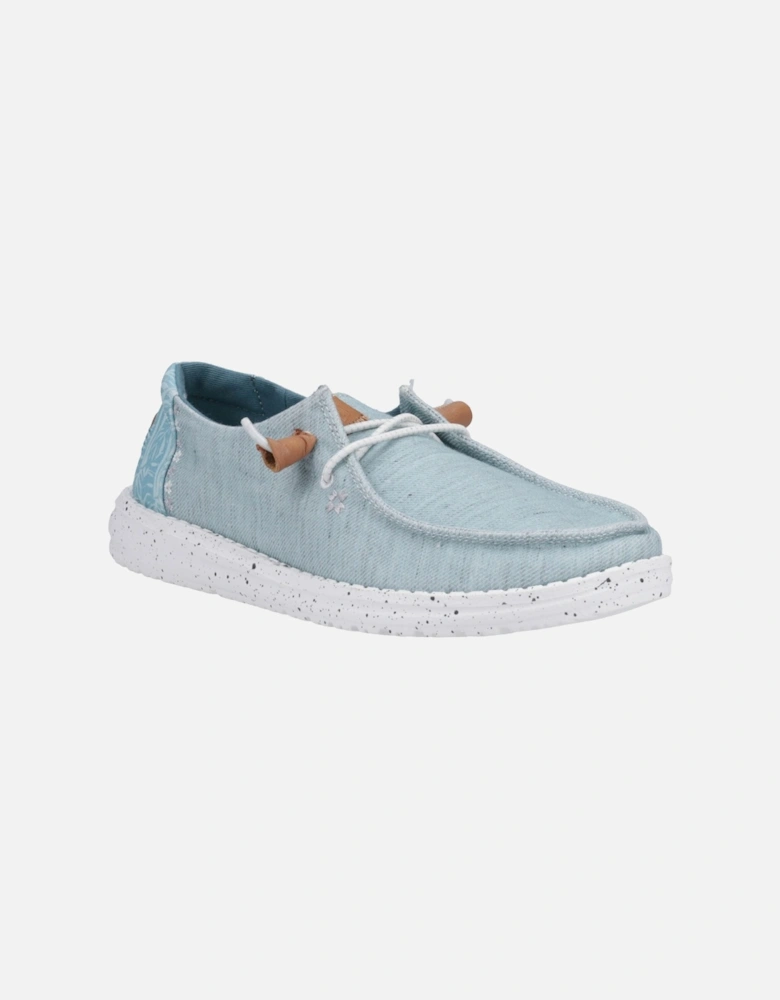 HEYDUDE Wendy Heathered Slub Tropical Linen/Lyocell/Cotton Women's Blue Loafers