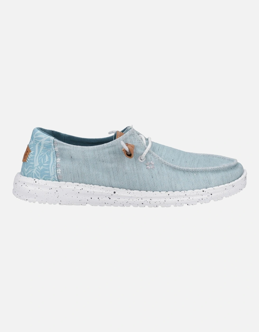 HEYDUDE Wendy Heathered Slub Tropical Linen/Lyocell/Cotton Women's Blue Loafers