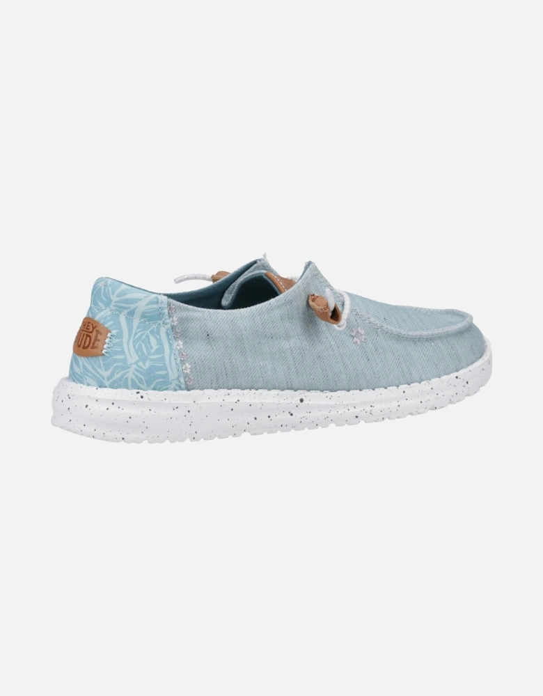 HEYDUDE Wendy Heathered Slub Tropical Linen/Lyocell/Cotton Women's Blue Loafers