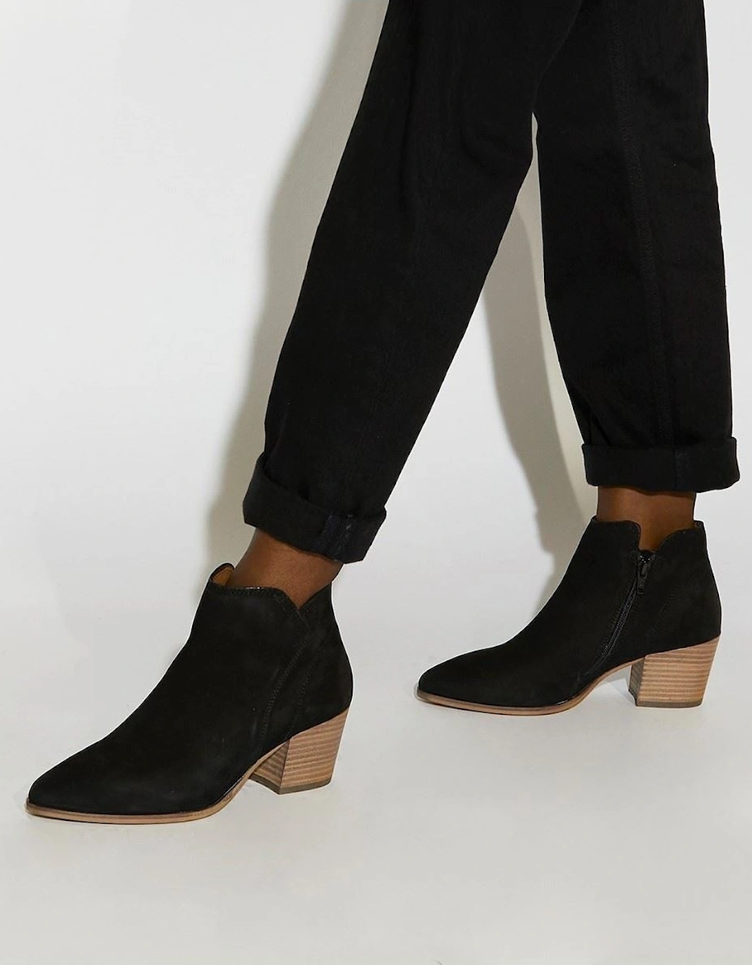 Dune Parlour Nubuck Women's Black Boots