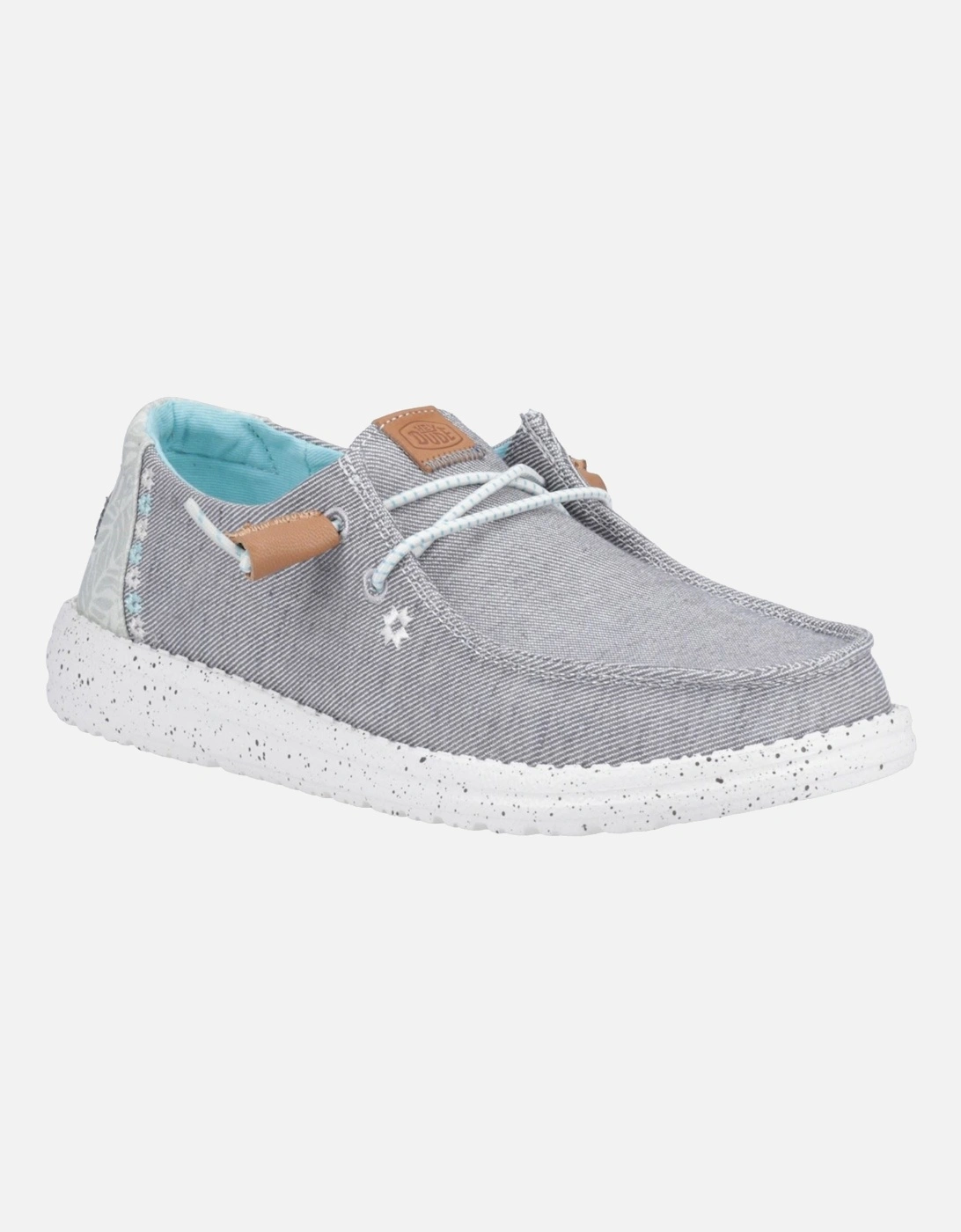 HEYDUDE Wendy Heathered Slub Tropical Linen/Lyocell/Cotton Women's Grey Loafers, 10 of 9