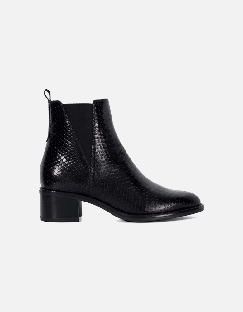 Dune Pouring Leather Women's Black Boots