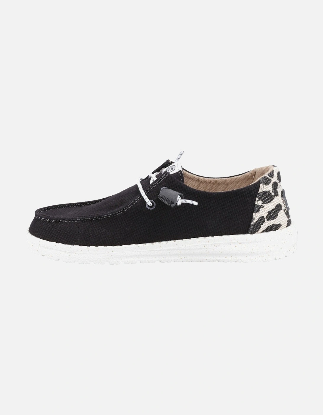 HEYDUDE Wendy Leopard Cotton Blend Women's Black/Leopard Loafers