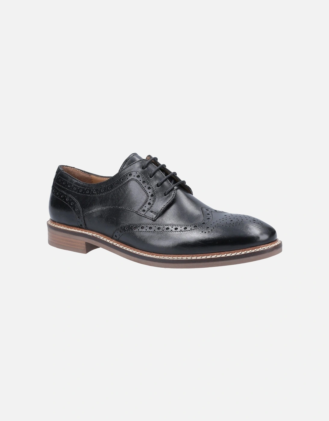 Bryson Leather Men's Black Brogues Shoes, 5 of 4