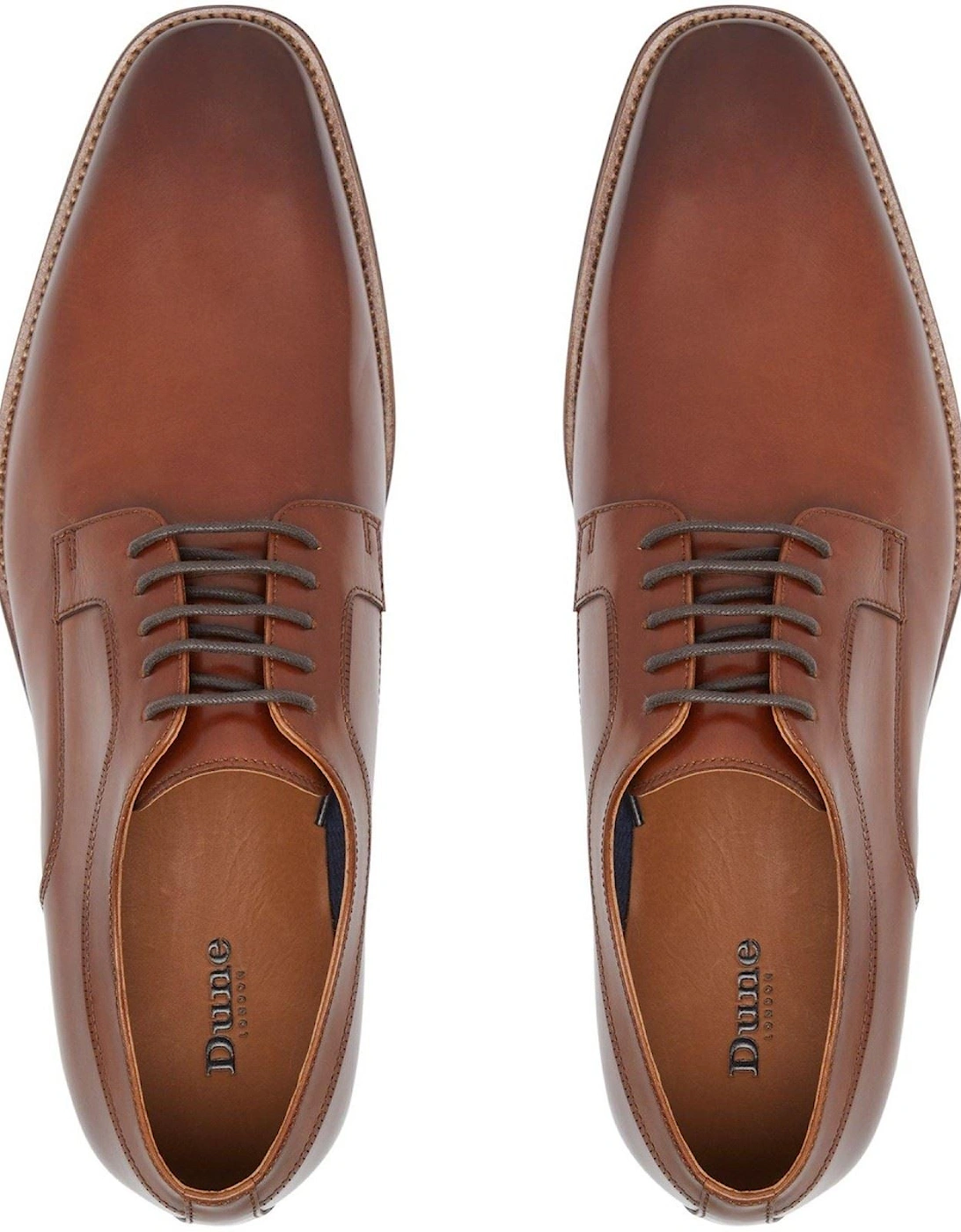 Dune Sparrows Leather Men's Brown Oxford Shoes