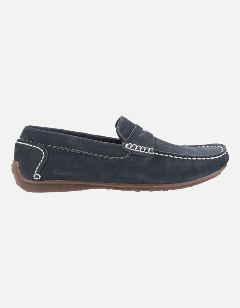 Roscoe Leather Men's Navy Boat Shoes