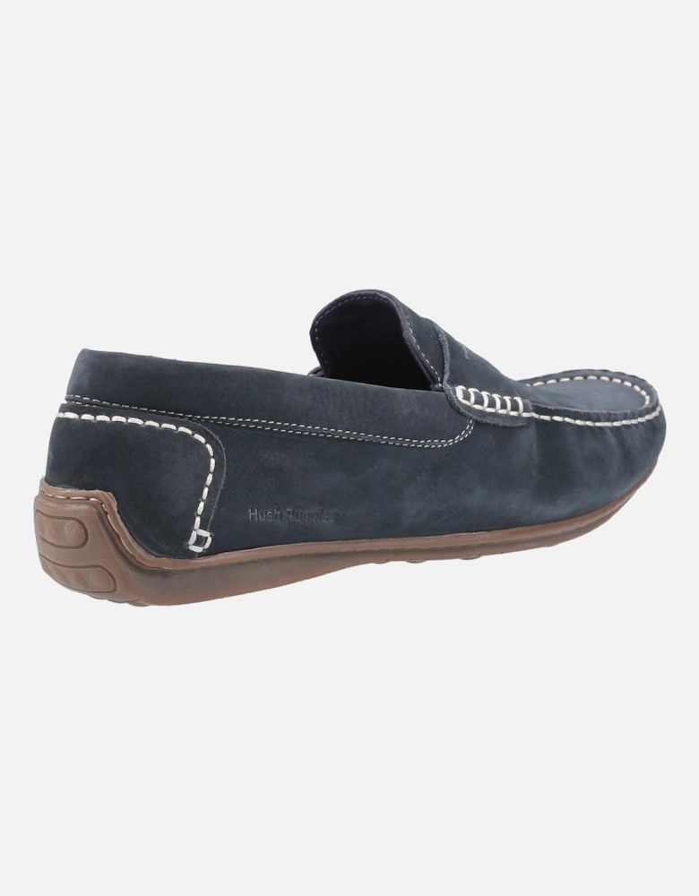 Roscoe Leather Men's Navy Boat Shoes