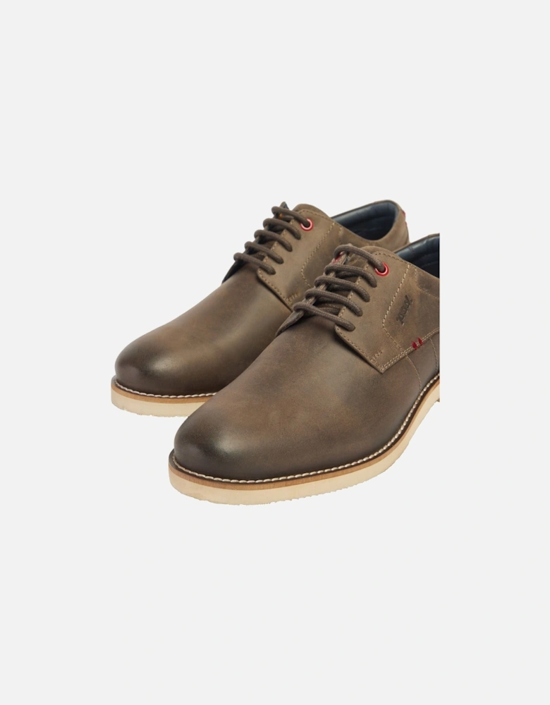 Hampton Leather Men's Grey Lace-Up Shoes