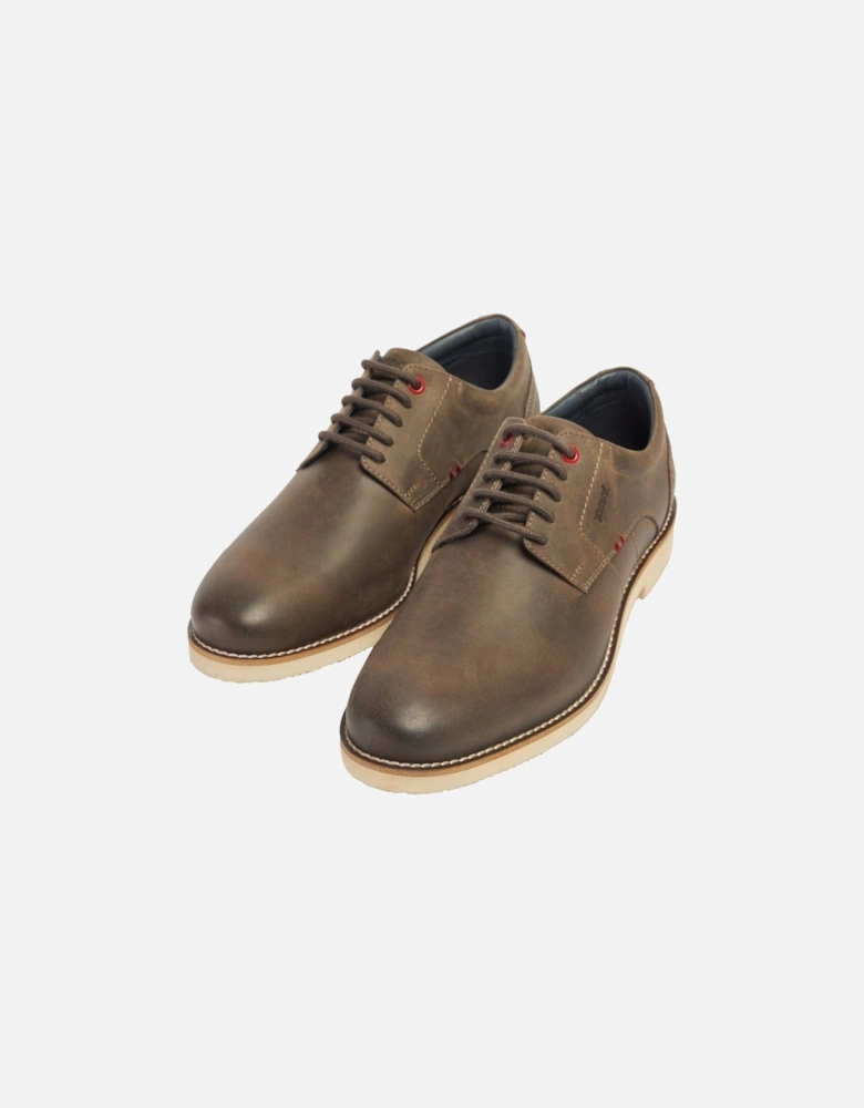 Hampton Leather Men's Grey Lace-Up Shoes