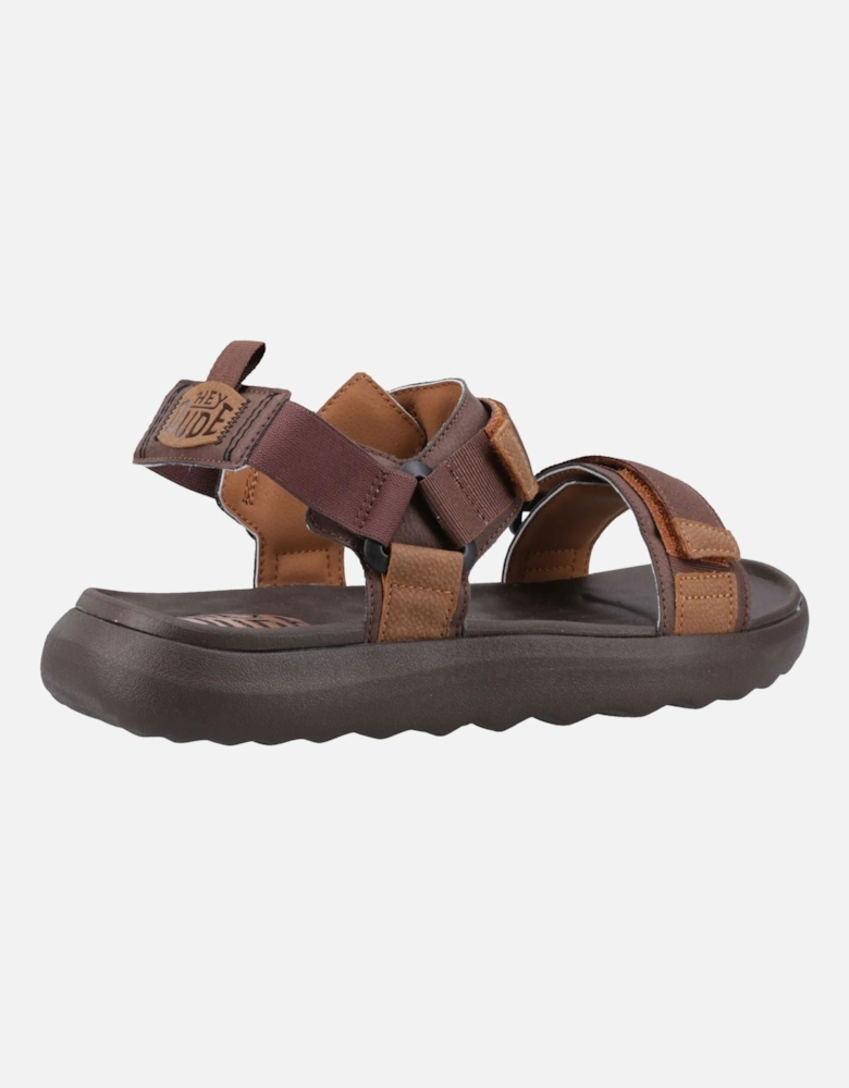 HEYDUDE model Carson Sandal Male in Brown/Brown