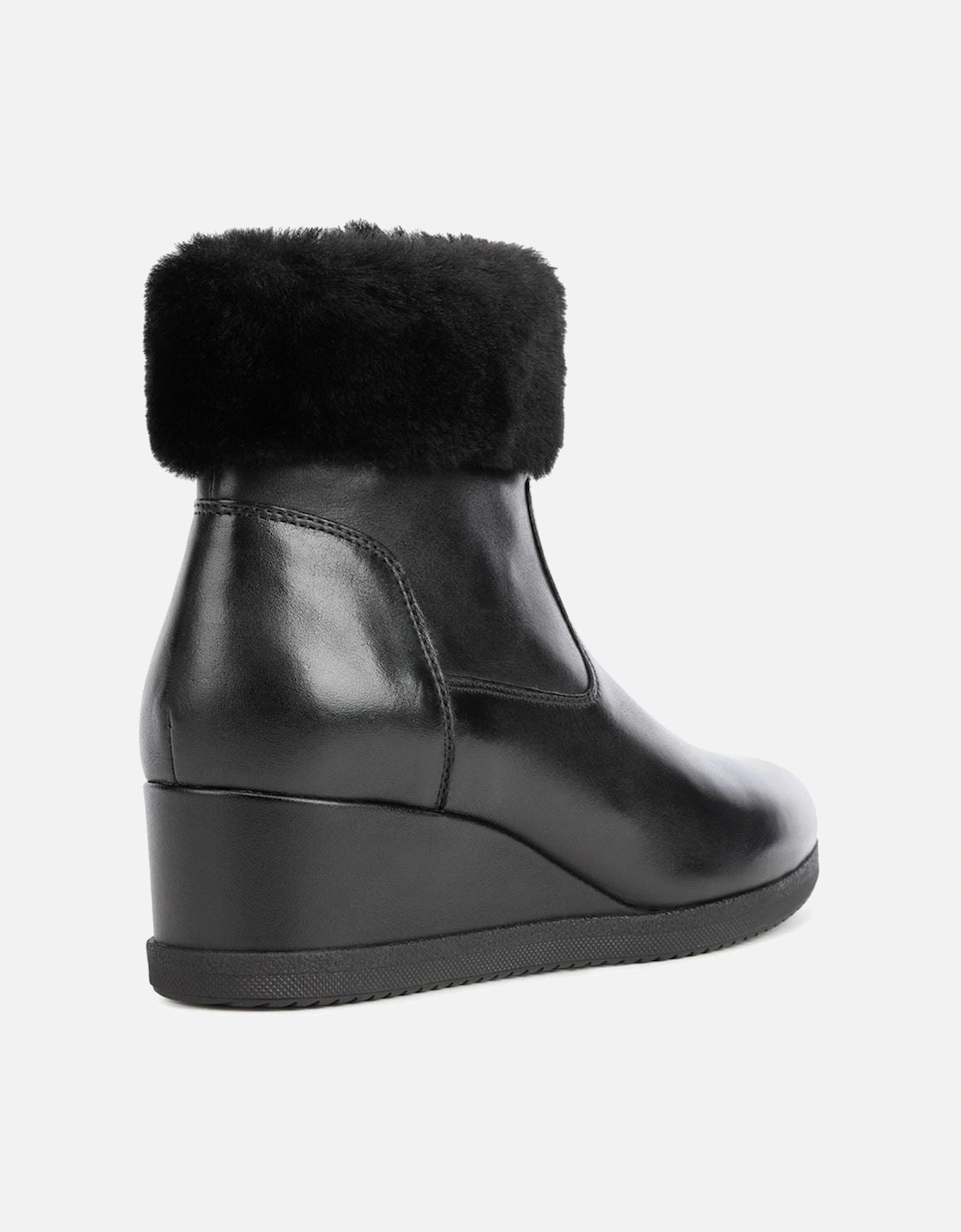 Anylla 80% Leather Bovine Nappa-20% Leather Real Fur Women's Black Boots