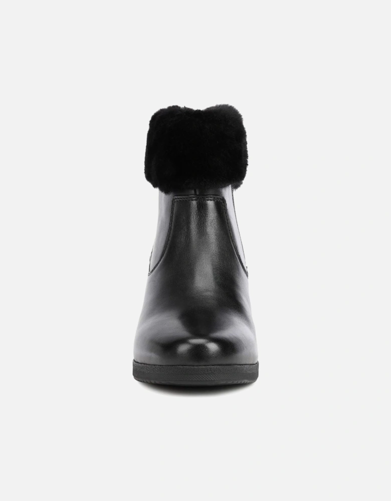 Anylla 80% Leather Bovine Nappa-20% Leather Real Fur Women's Black Boots