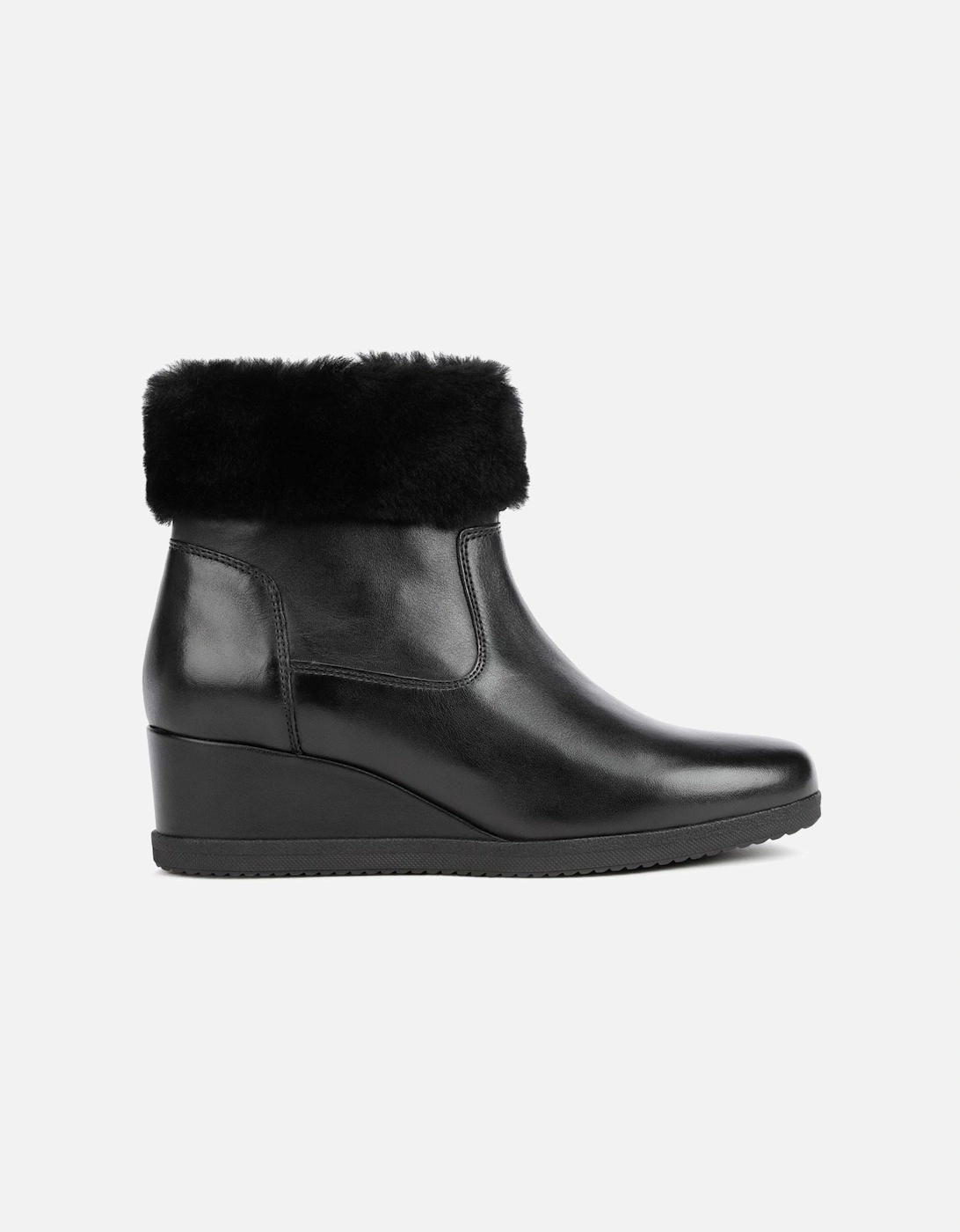 Anylla 80% Leather Bovine Nappa-20% Leather Real Fur Women's Black Boots