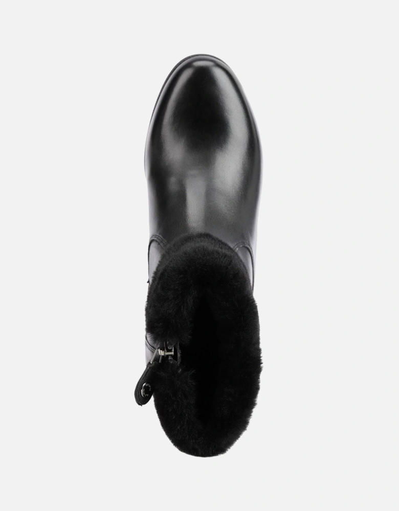 Anylla 80% Leather Bovine Nappa-20% Leather Real Fur Women's Black Boots