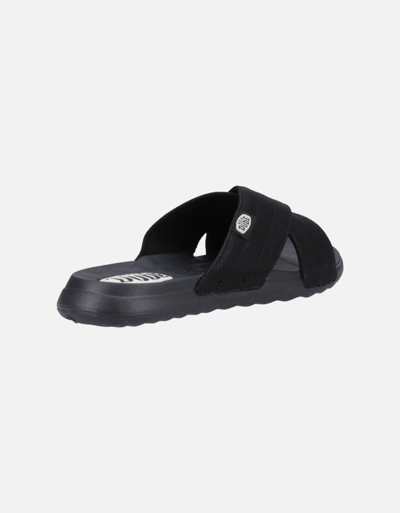 HEYDUDE model Christi Slide Distressed Sandal Female in Black