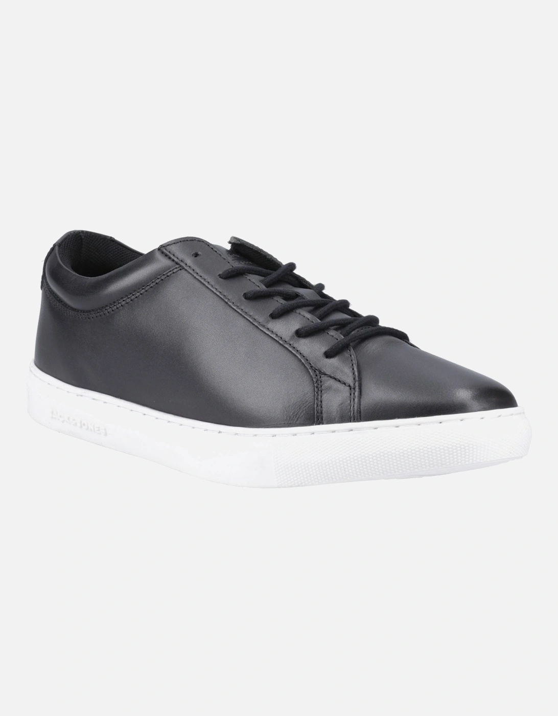 Men's Jack & Jones Men's Galaxy Leather Trainer in Anthracite - Black - Size: 7