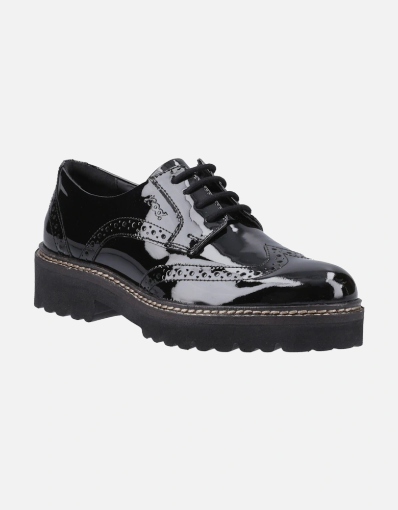 model Kortney Brogues Female in Black Patent