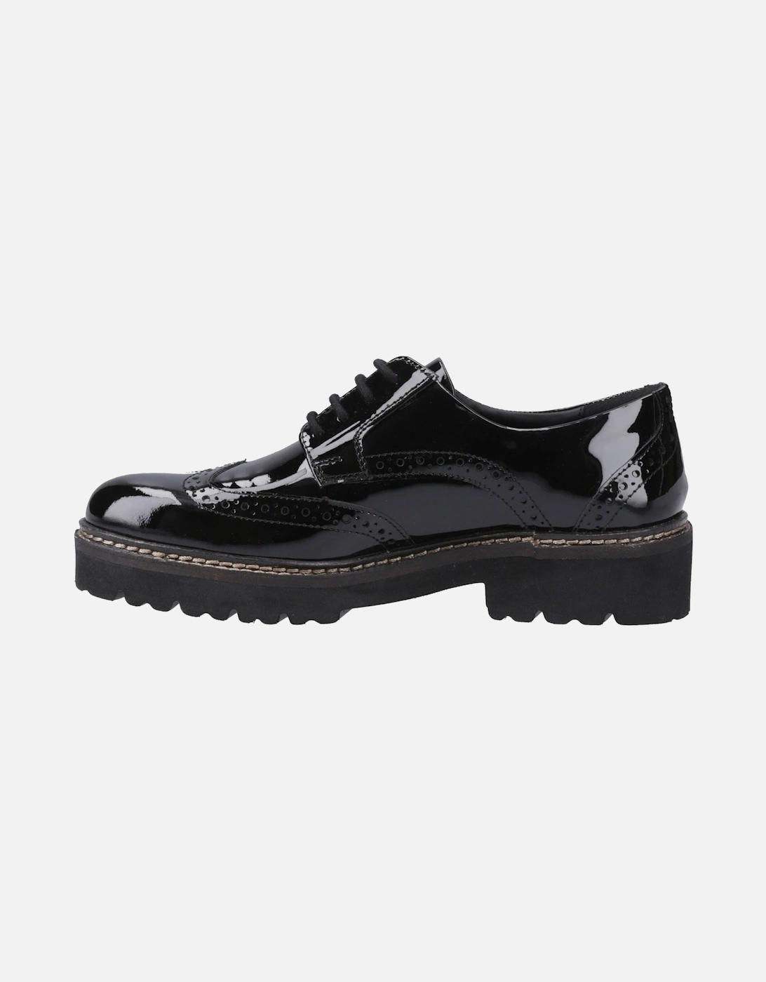 model Kortney Brogues Female in Black Patent