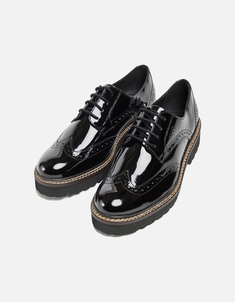 model Kortney Brogues Female in Black Patent