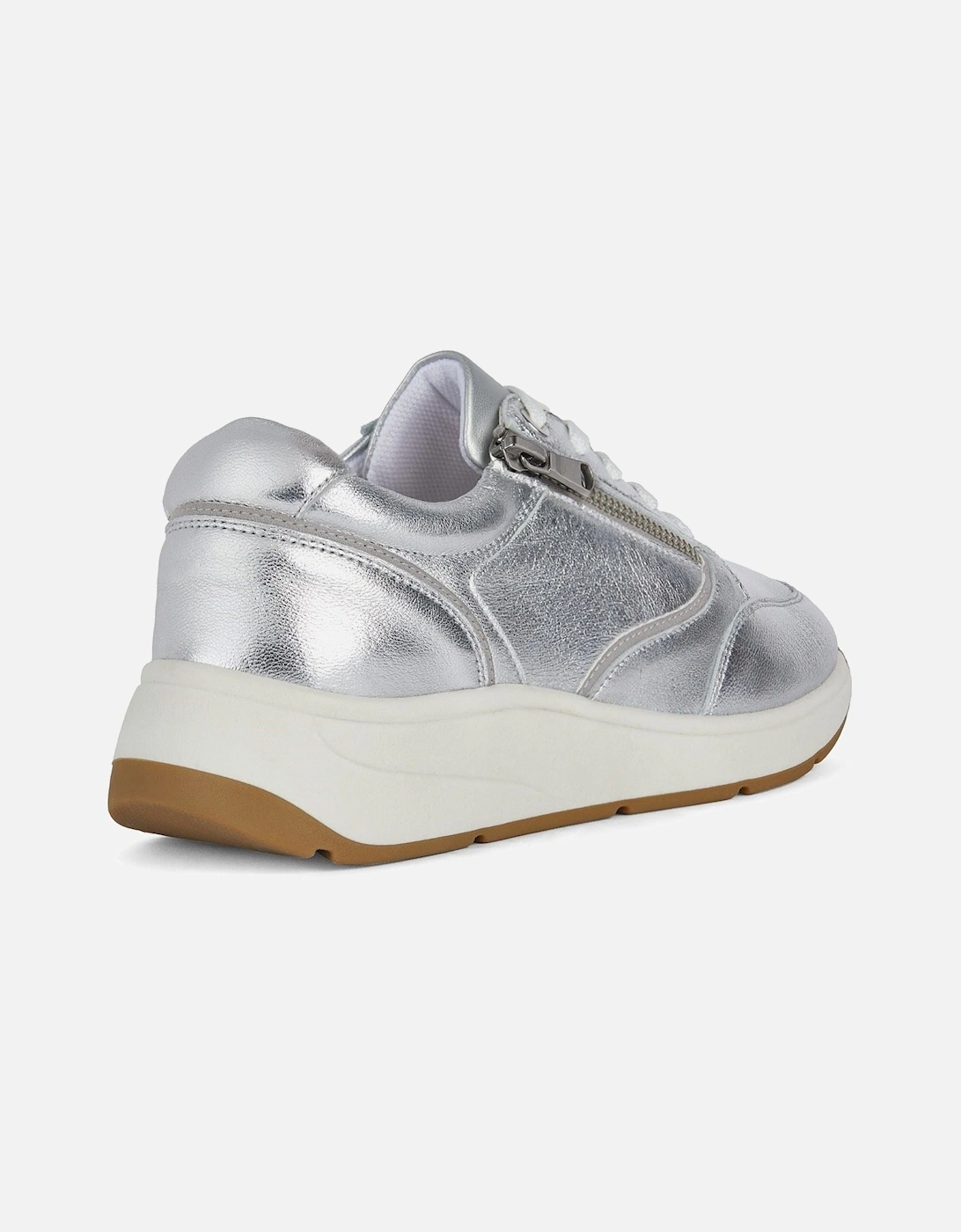 D Cristael E Faux Leather Women's Silver Trainers