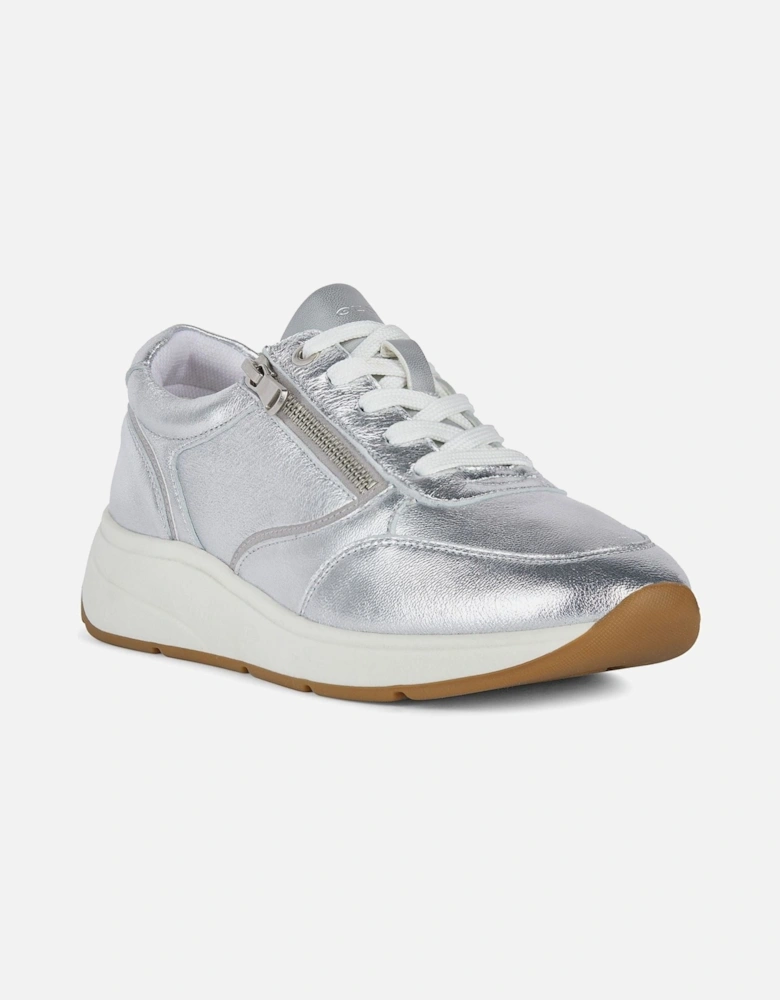 D Cristael E Faux Leather Women's Silver Trainers