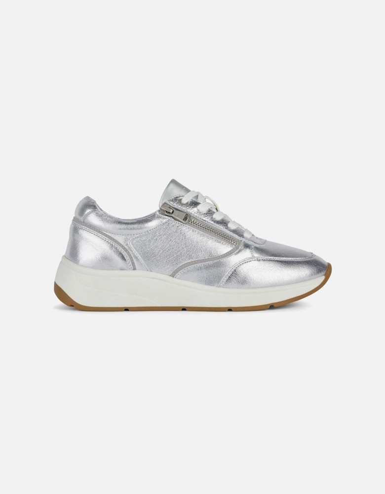 D Cristael E Faux Leather Women's Silver Trainers