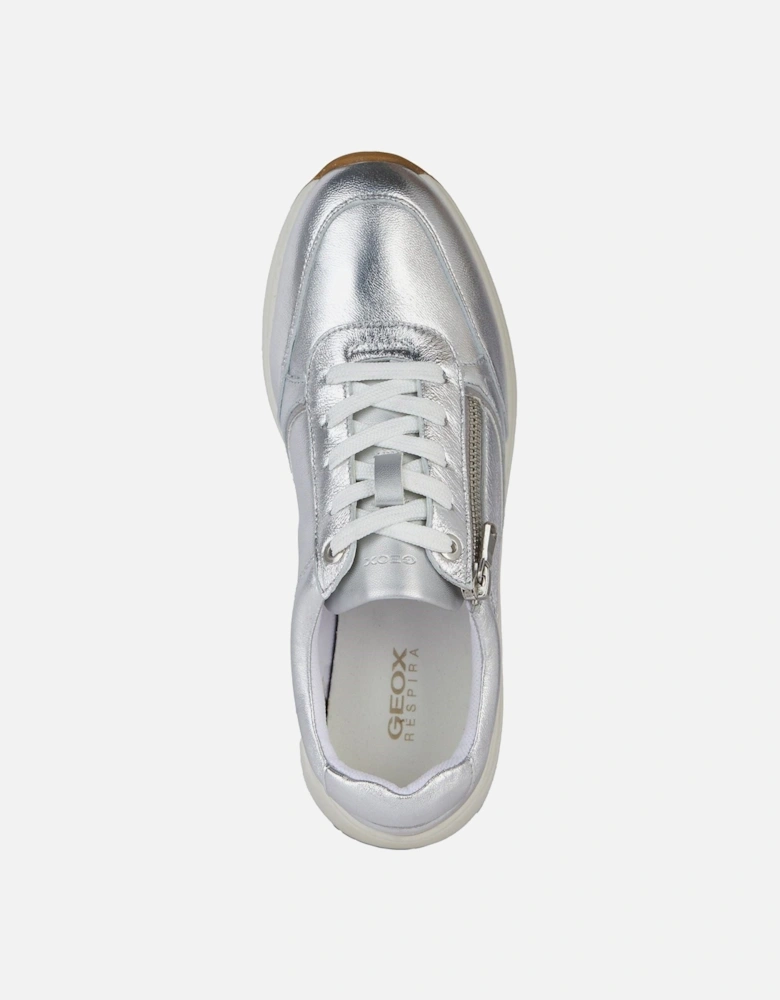 D Cristael E Faux Leather Women's Silver Trainers