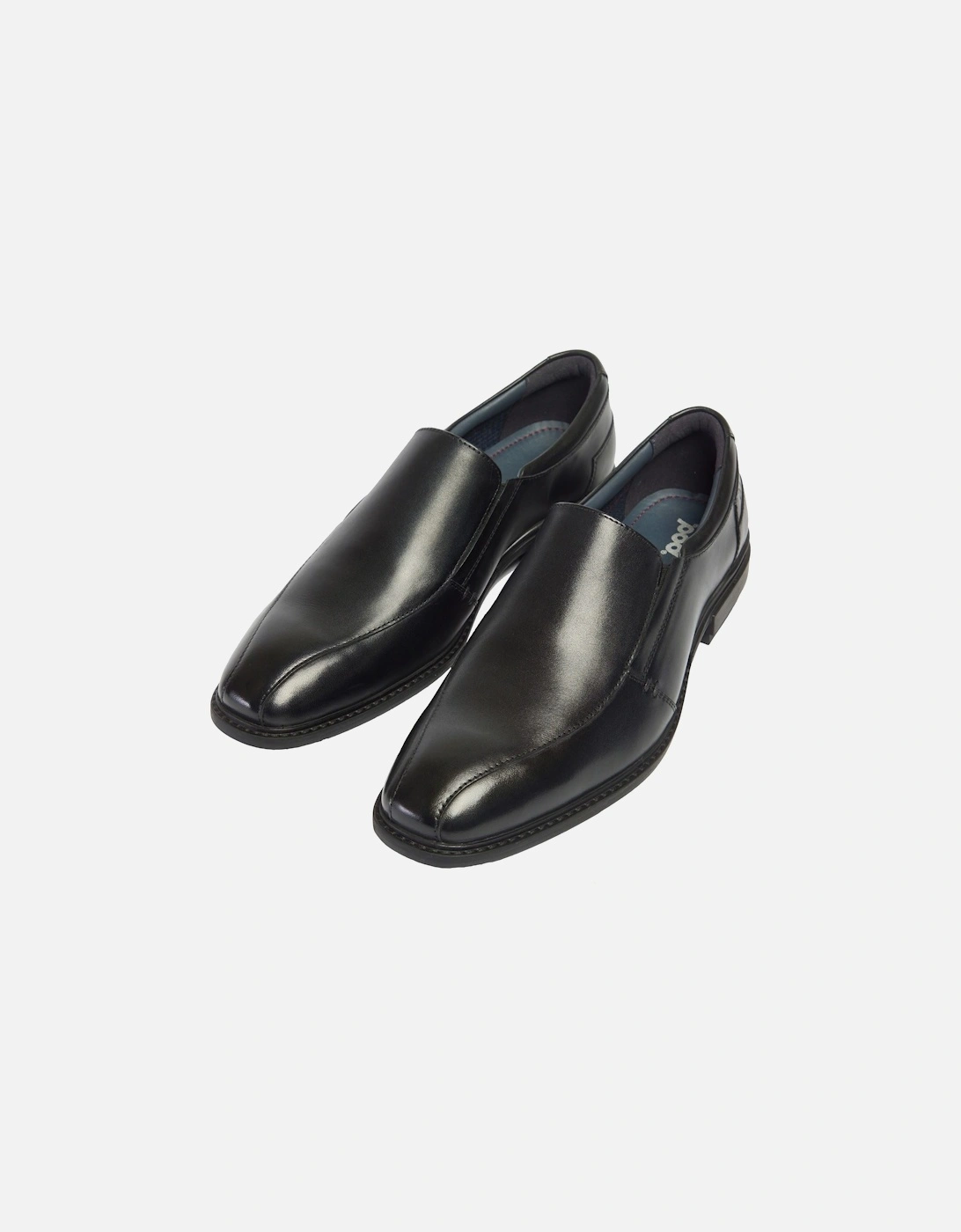 Spear Leather Men's Black Slip-On Shoes