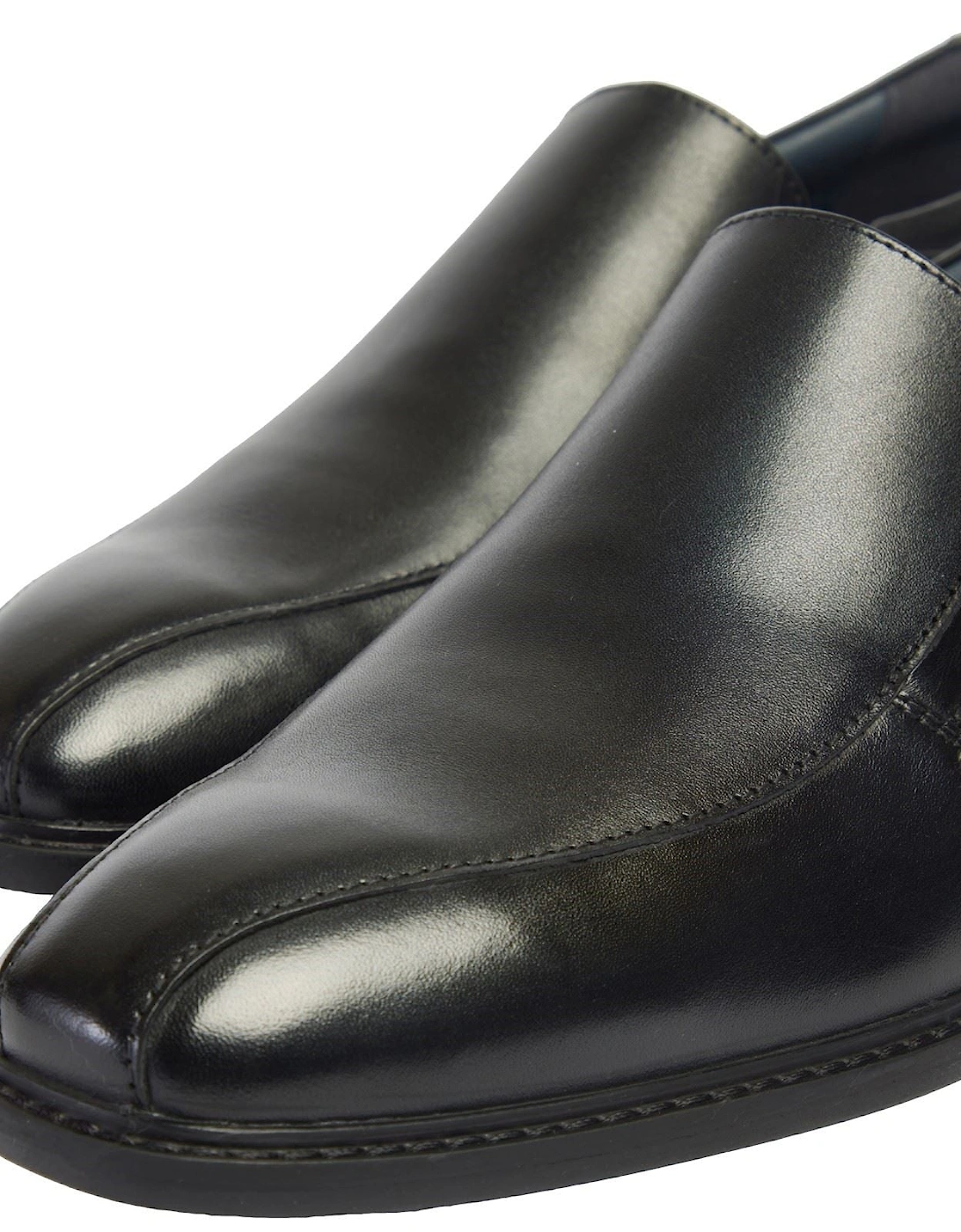 Spear Leather Men's Black Slip-On Shoes