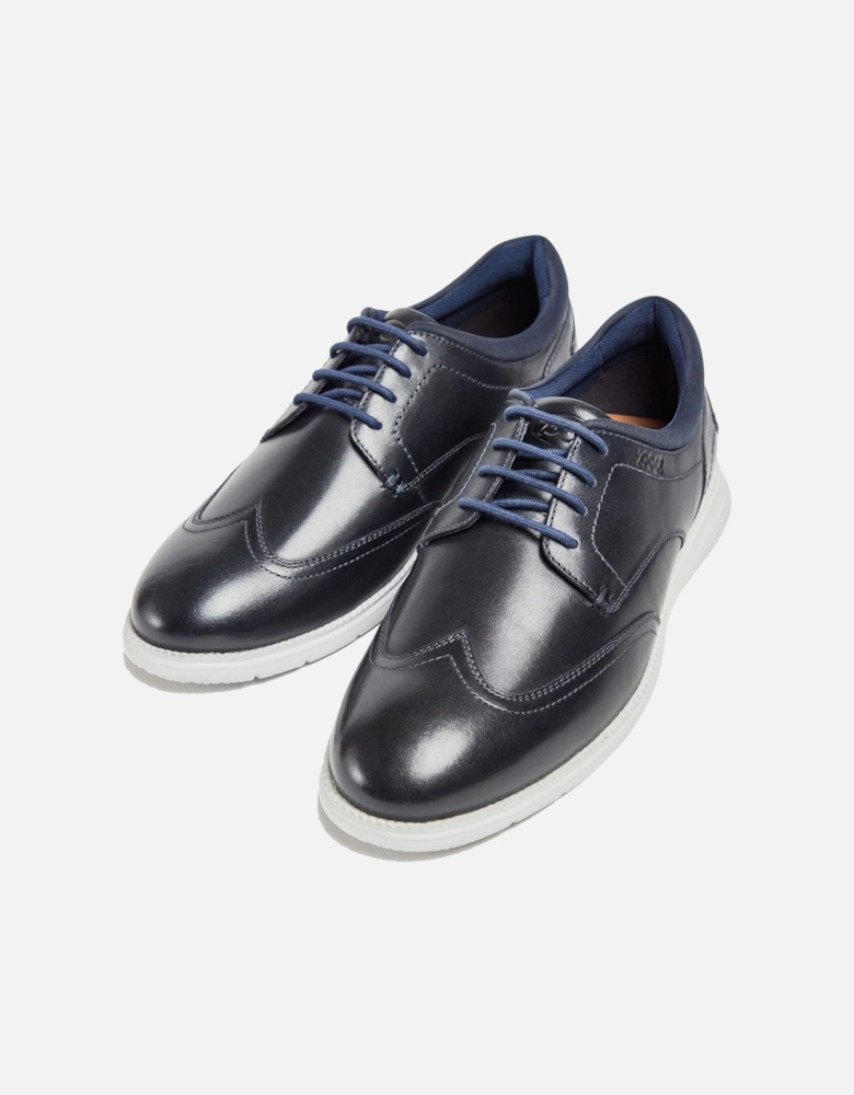 Vantage Leather Men's Navy Lace-Up Shoes