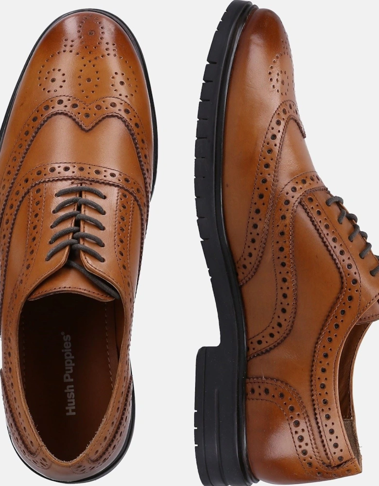 Santiago Leather Men's Tan Lace-Up Shoes