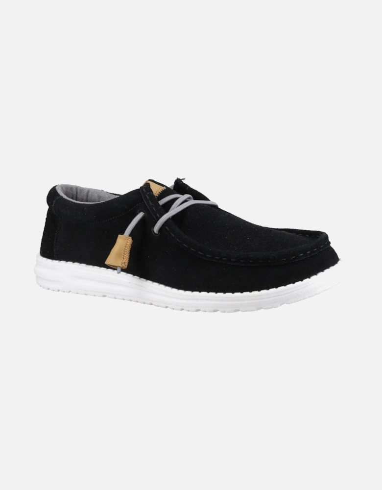 HEYDUDE model Wally Craft Suede Shoe Unisex in Black