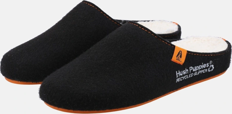 The Good 90% Recycled RPET Polyester Men's Black Slippers