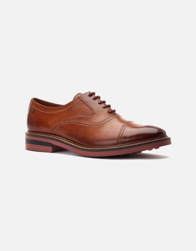 London Tatton Leather Men's Burnt Tan Oxford Shoes