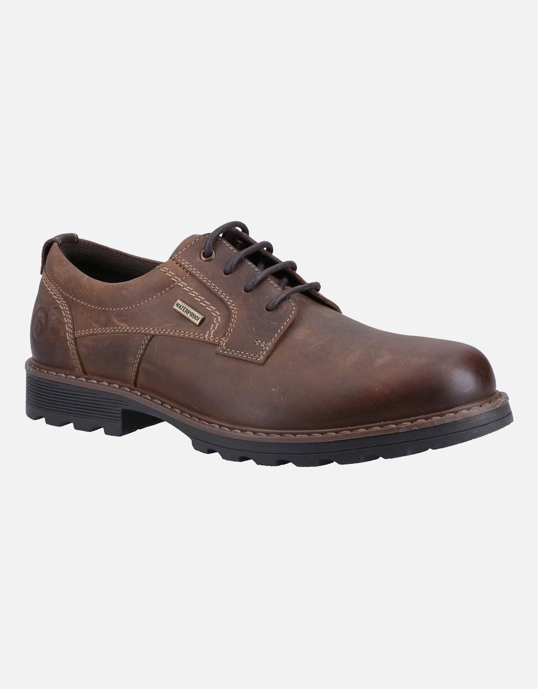 Tadwick Leather Men's Dark Tan Lace-Up Shoes, 9 of 8