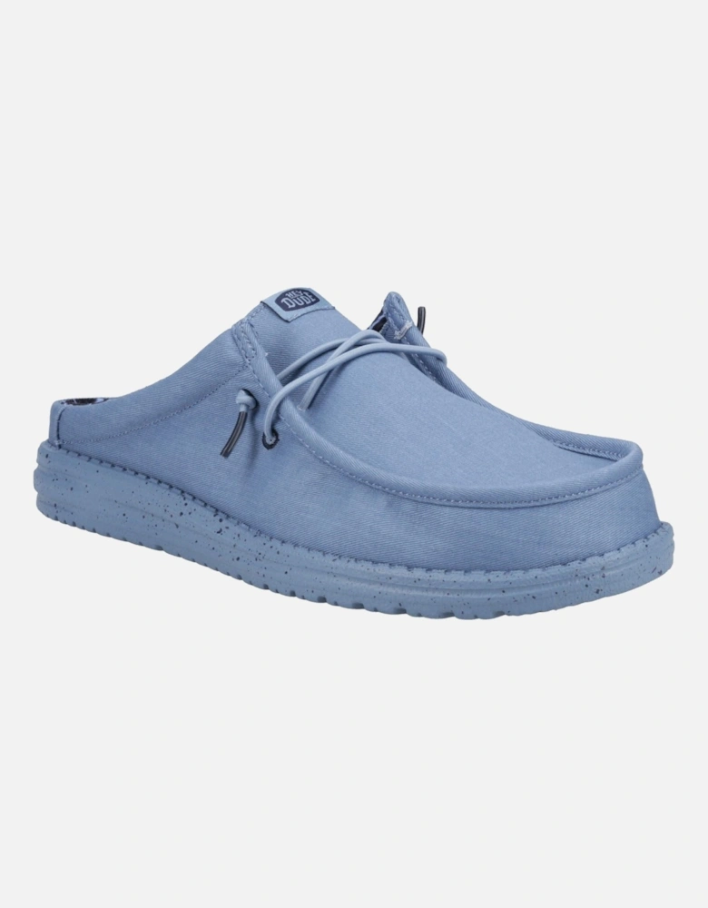 HEYDUDE Wally Slip Canvas 100% Cotton Men's Elemental Blue Slippers