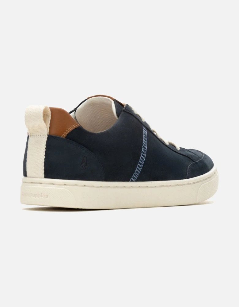 The Good Low Top Leather Men's Navy Trainers