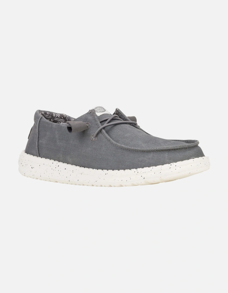 HEYDUDE Wendy Canvas 100% Cotton Women's Dark Grey Loafers