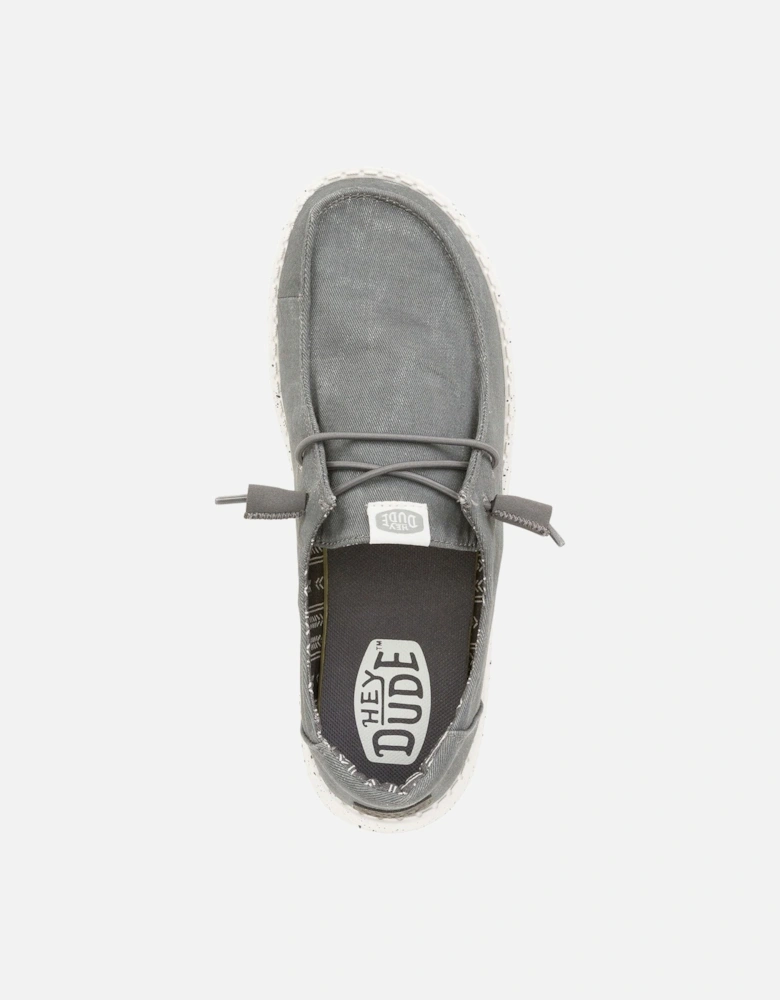 HEYDUDE model Wendy Canvas Shoe Female in Dark Grey