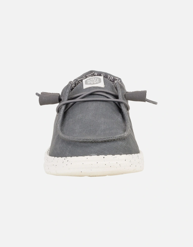 HEYDUDE model Wendy Canvas Shoe Female in Dark Grey