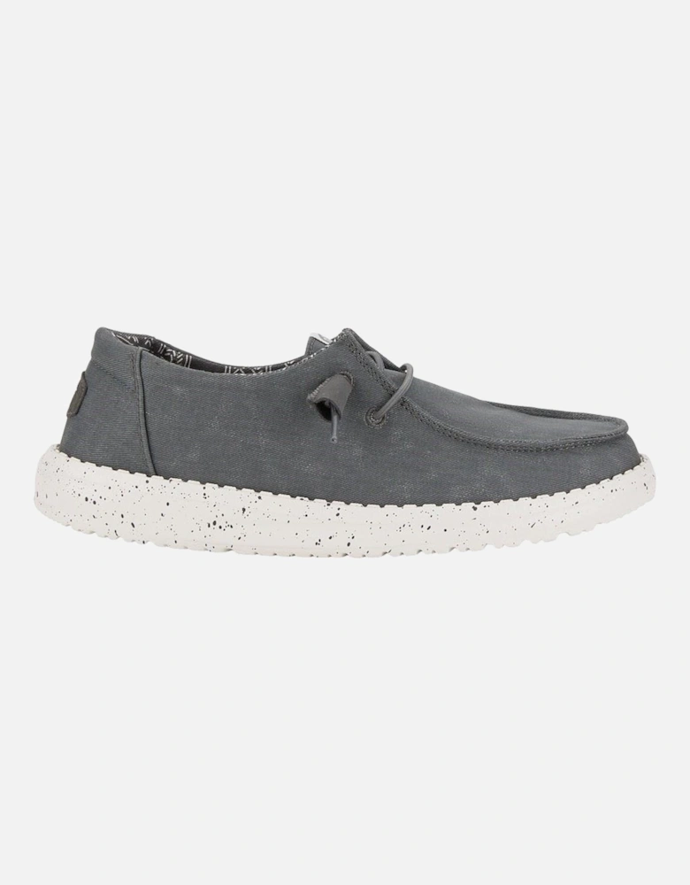 HEYDUDE Wendy Canvas 100% Cotton Women's Dark Grey Loafers