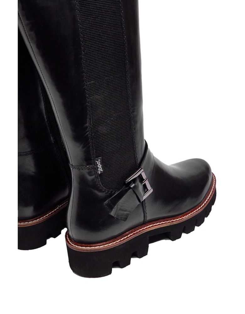 Aleena Leather/Textile Women's Black Boots