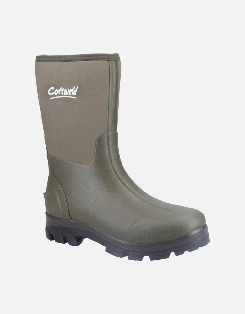 Kensington Leather Green Wellington Boots